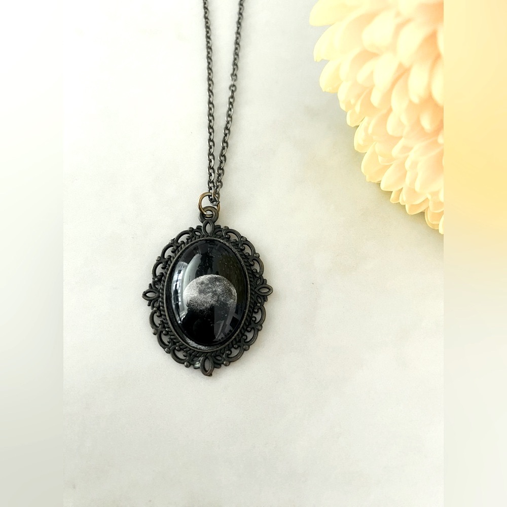 Antique Moon Handcrafted Pendant Necklace